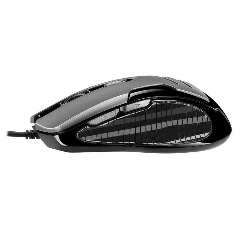 Adesso IMOUSE X1 Gaming Mouse - USB - Optical - 6 Button(s) - Black, Grey - Right-handed